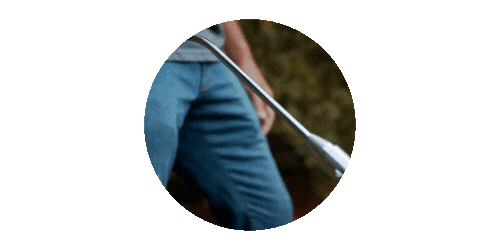 Small gif of man holding Rocketfire with tip being shown