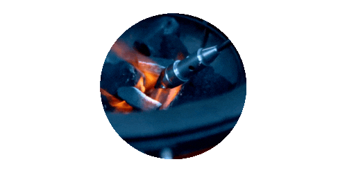 Small gif of rocketfire lighting charcoal grill with fire igniting