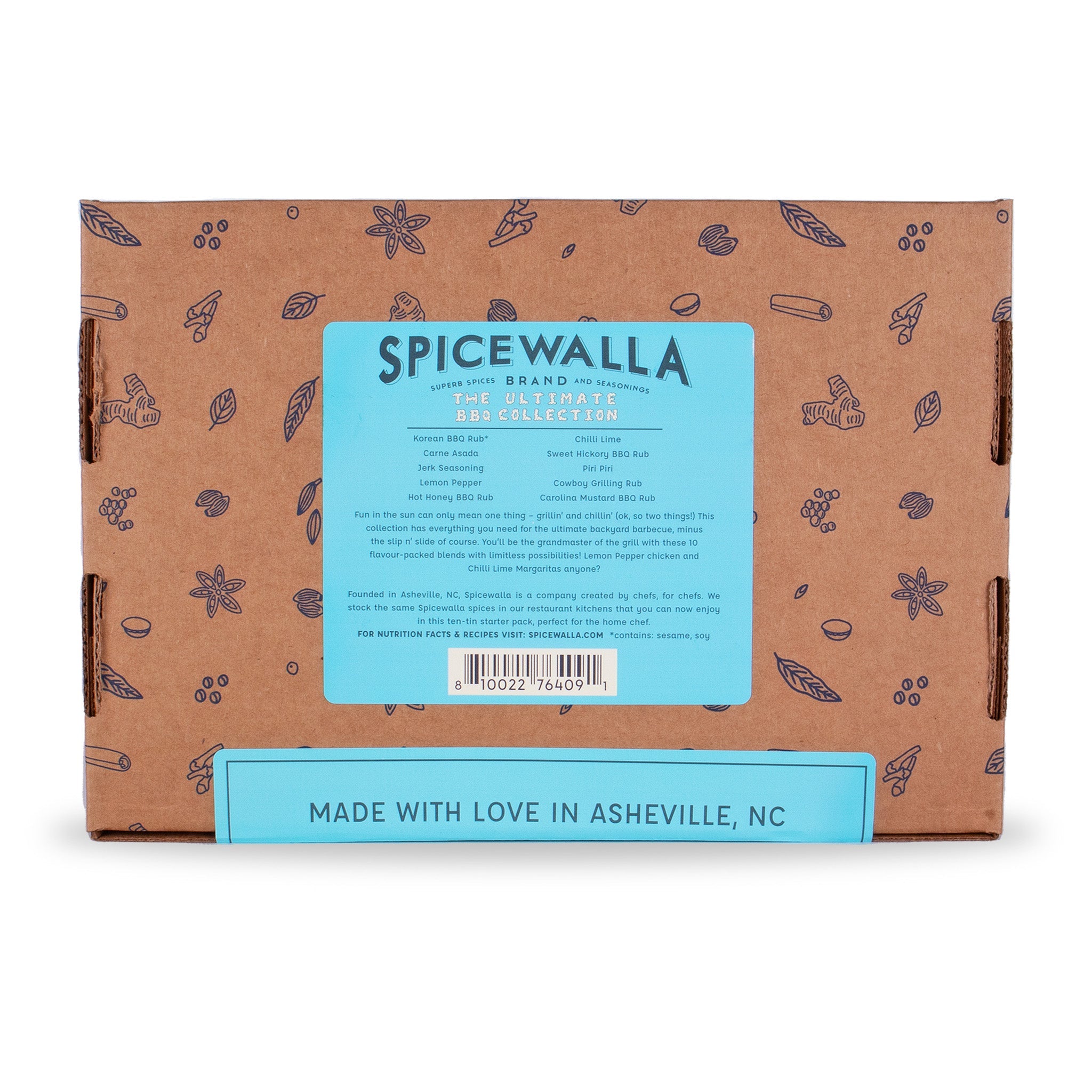 SpiceWalla product packaging with a blue label on a white background