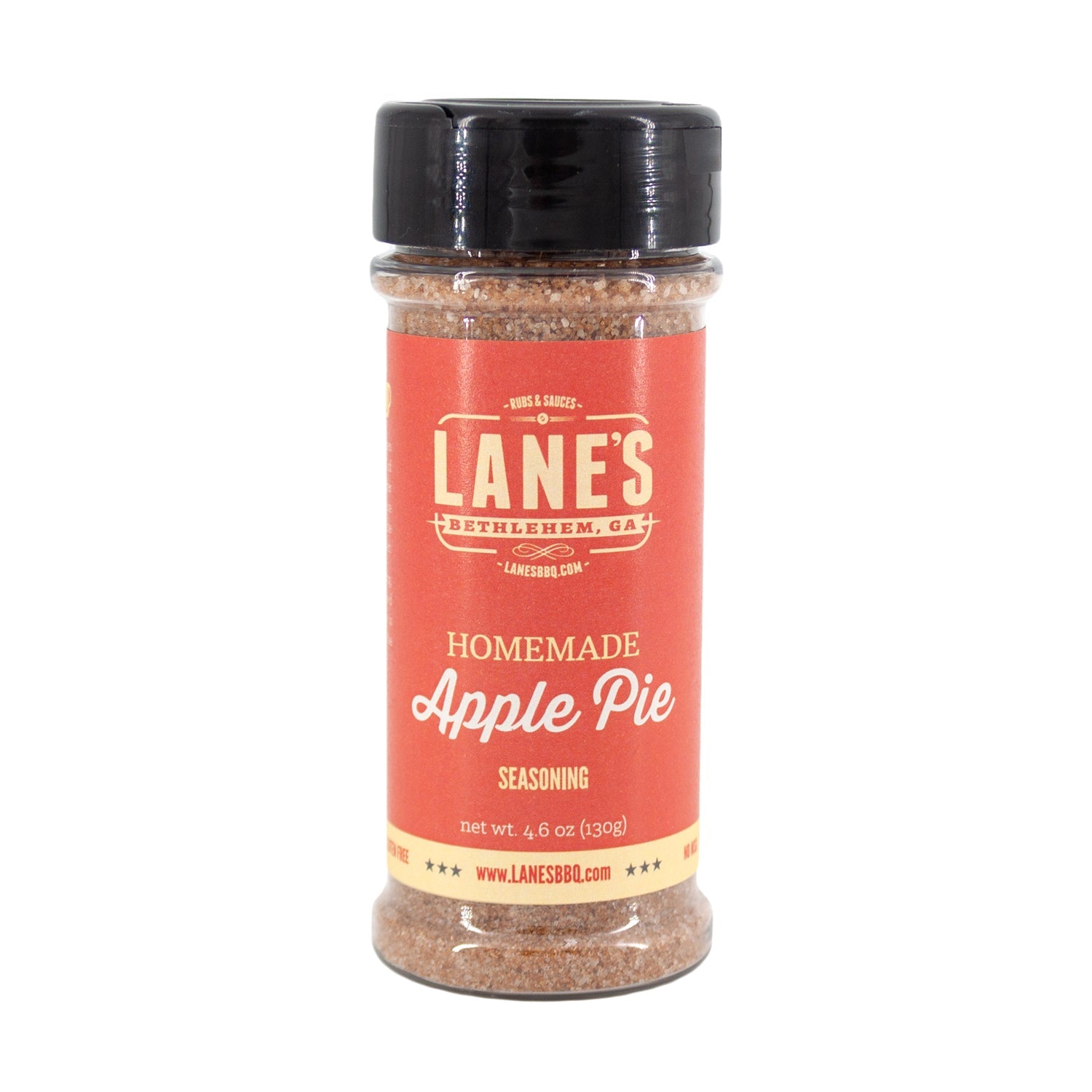 Lane's Homemade Apple Pie seasoning jar on a white background