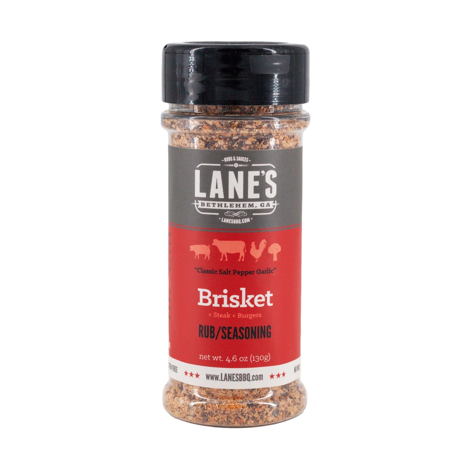Lane's Brisket Rub & Seasoning container on a white background