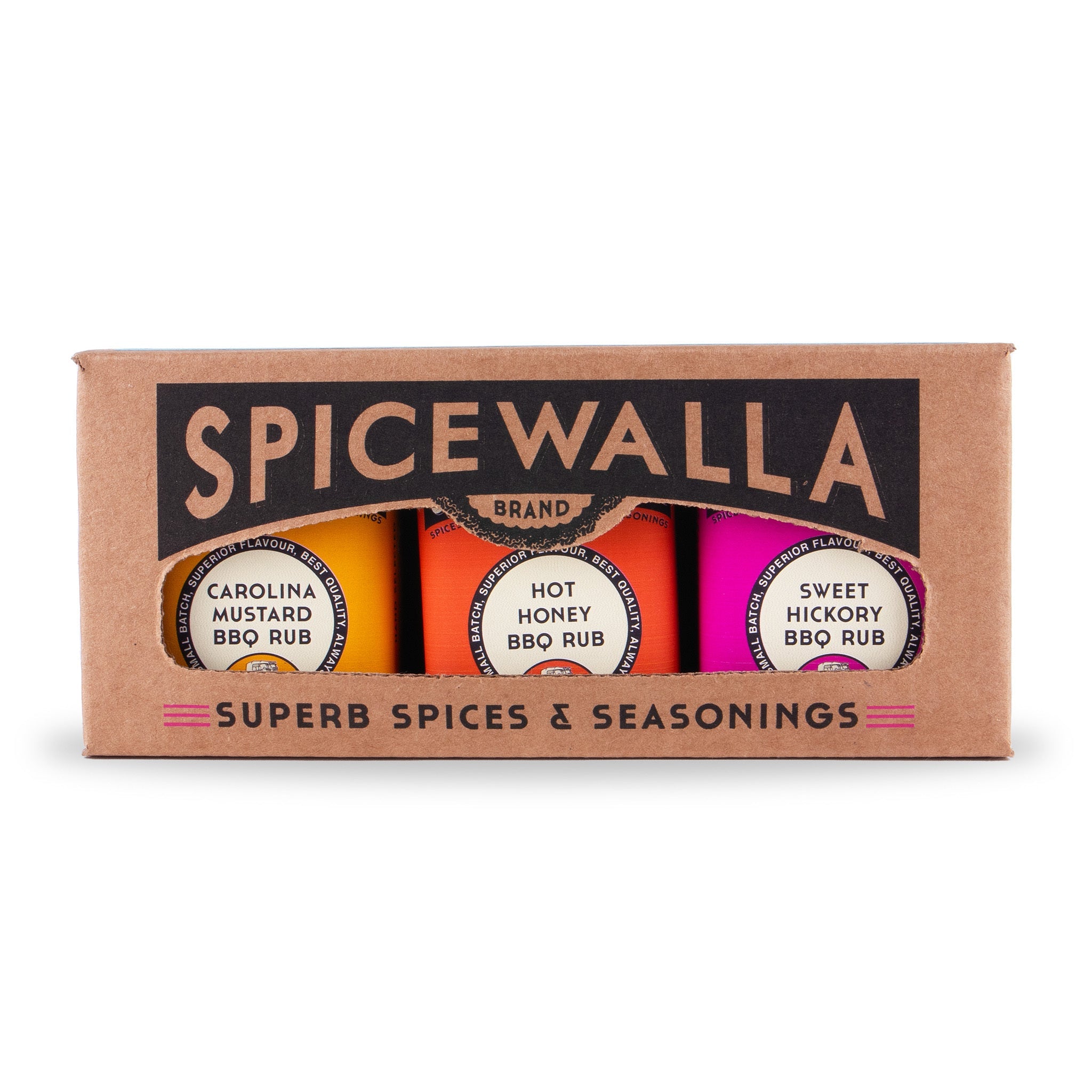 Spicewalla spice set packaging with three bottles on a white background